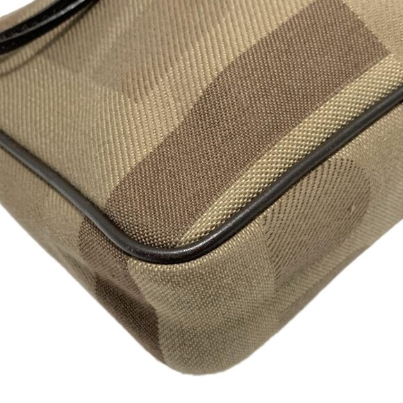 Auth BALLY - Dark Brown Beige Multi Jacquard Leather Shoulder Bag - Picture 3 of 8